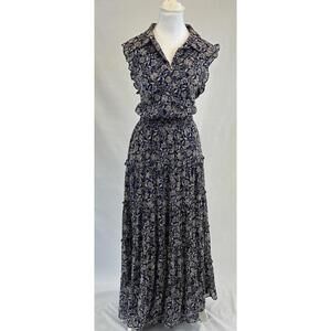 Sam And Jess Size L Floral Smocked Waist Cottagecore Tiered Vintage Inspired